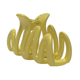 Wavy Pastel Yellow Claw Hair Clip 10cm