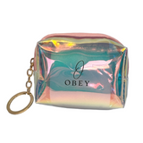 Holographic Obey Mini Travel Skincare Bag 9cm